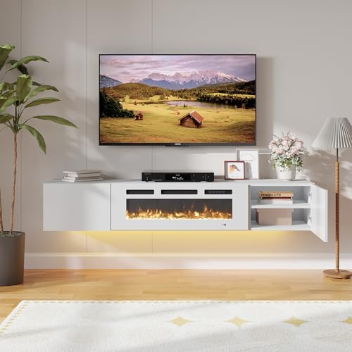 Black TV Stand with 36" Electric Fireplace Q82595