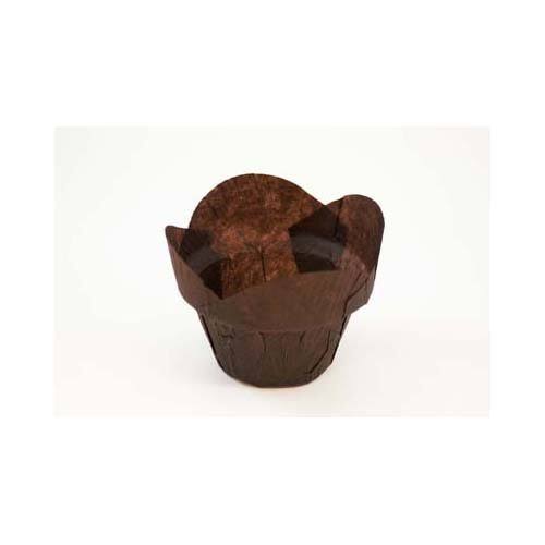 Brown Tulip Baking Cup, 1500, Bottom Diameter 2 inch, Height 2 to 2.88 inch F52959