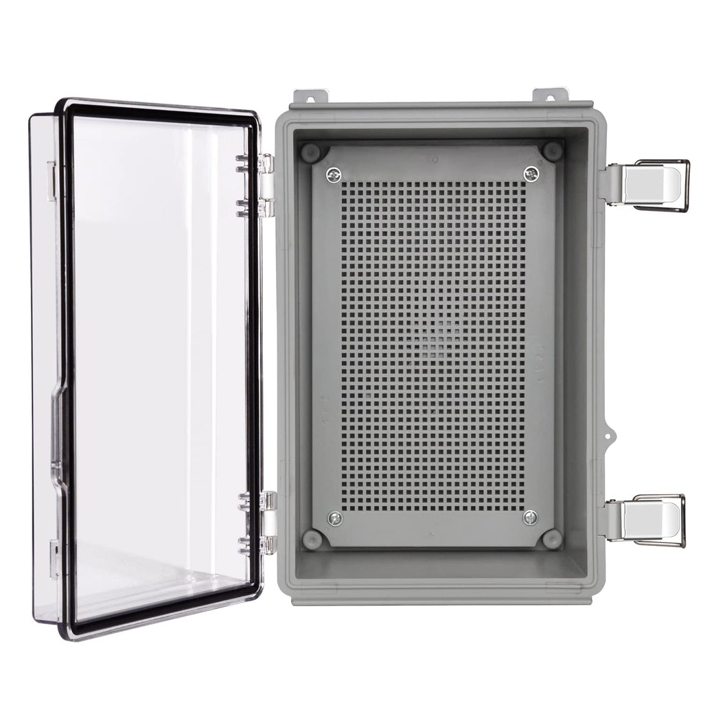 Waterproof Hinged Clear Cover ABS Plastic Junction Box, Pack of 2 L69865
