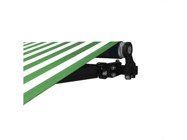 Motorized Retractable Patio Canopy Awning 13x10 Green/White V20724