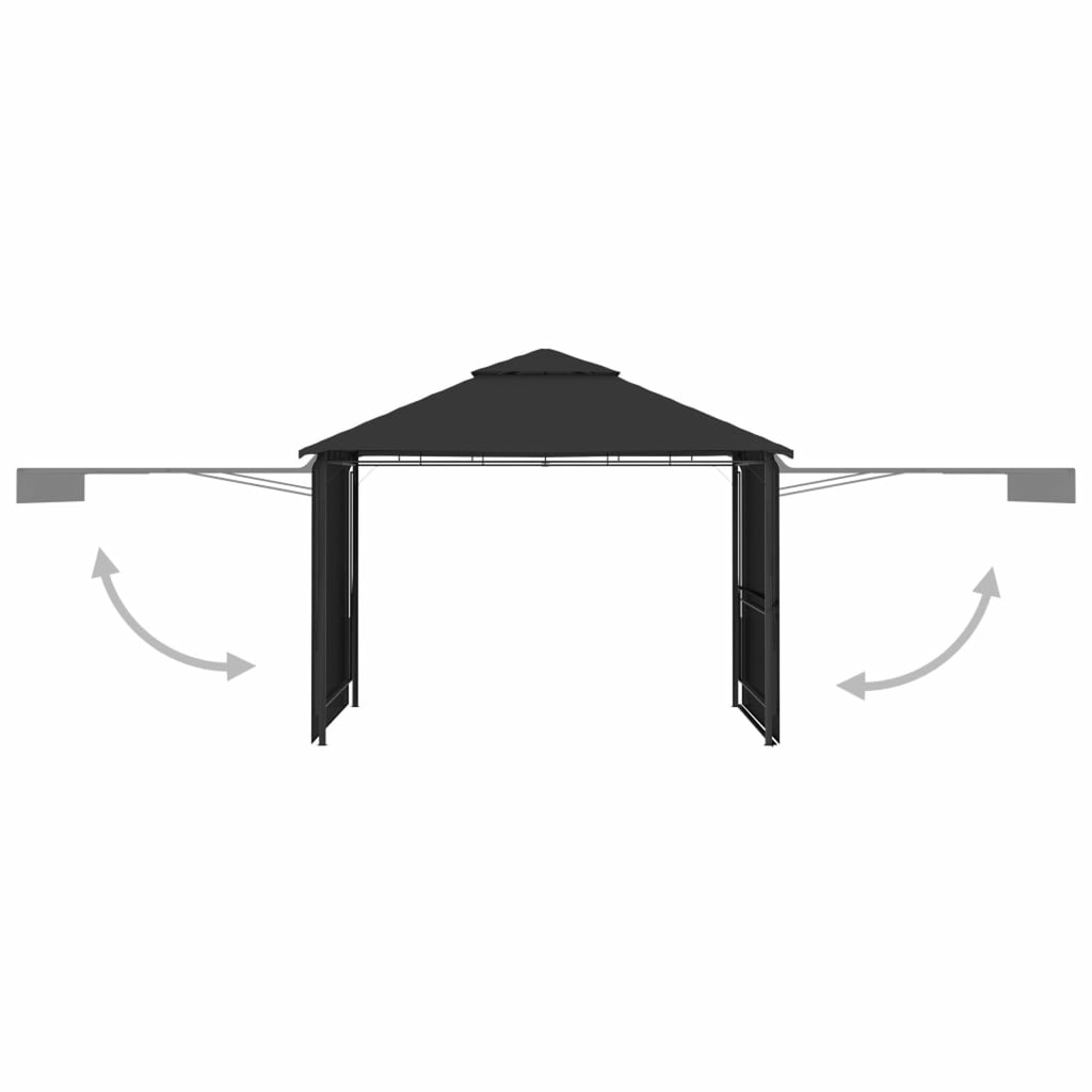 9.8'x9.8'x9' Anthracite Gazebo W624