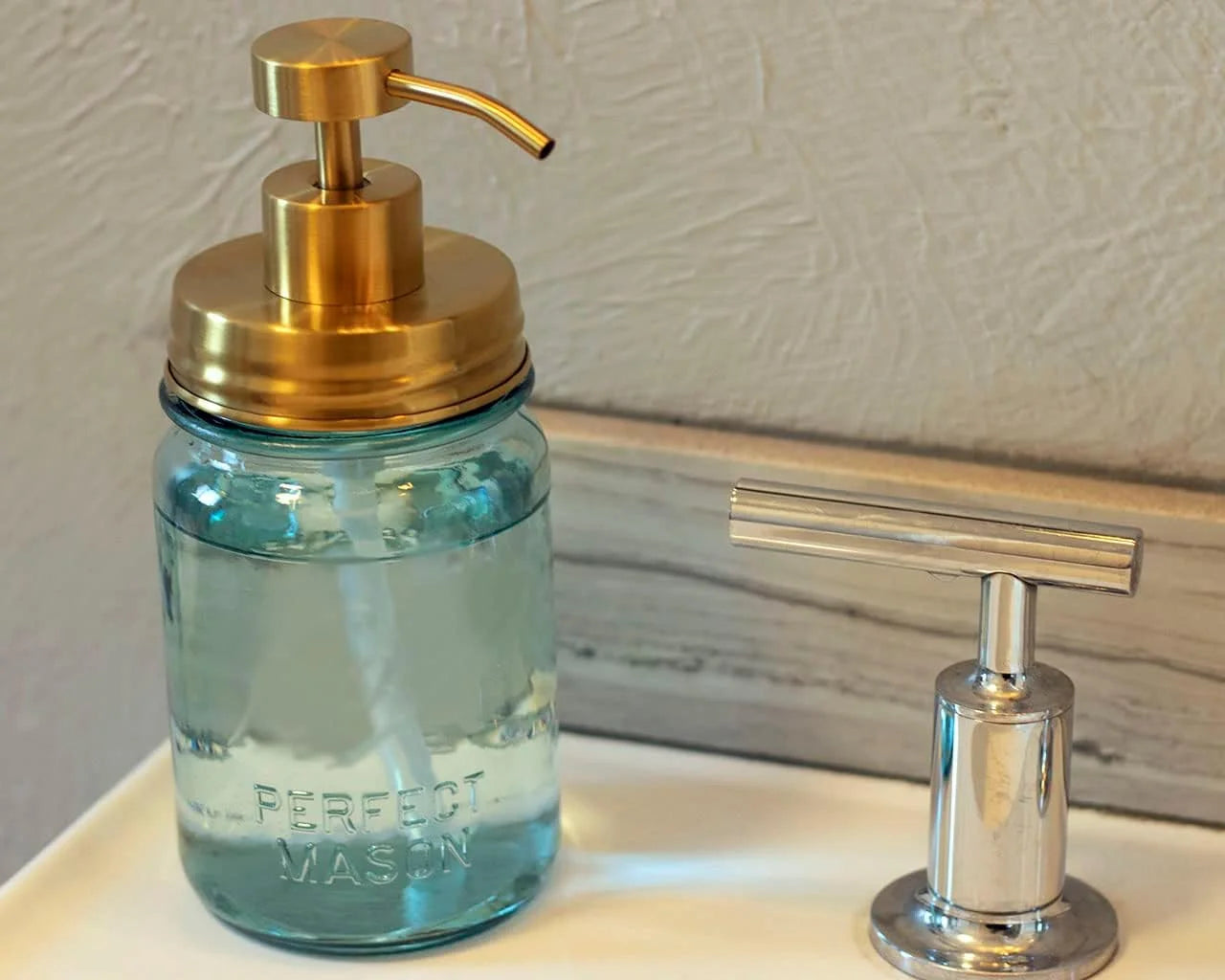 Matte Soap Pump Dispenser Lid Kit For Regular Mouth Jars S681722