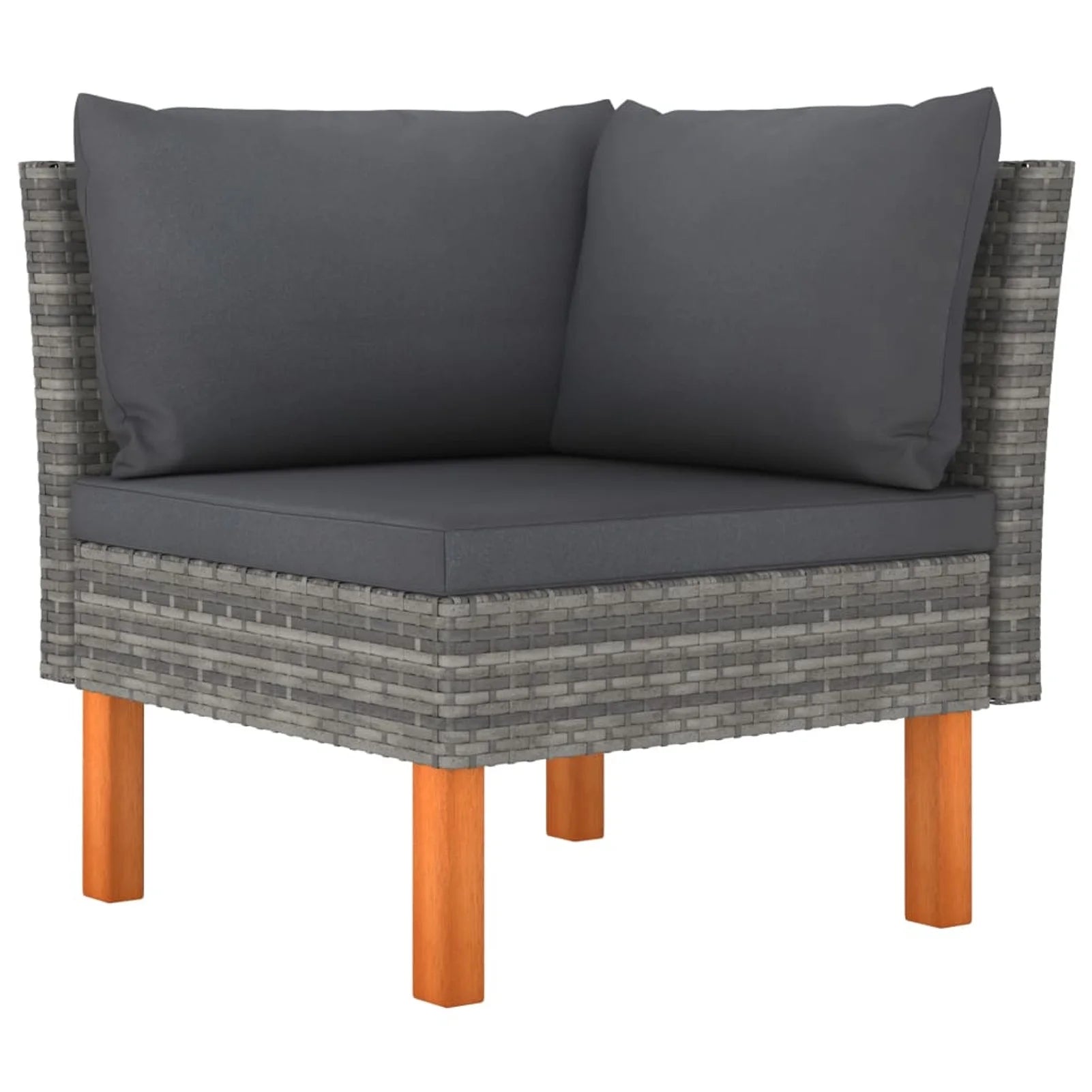 12 Piece Poly Rattan Garden Set with Cushions Gray V2398