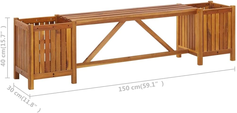Planter Bench with Raised Plant Box L765164