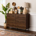 52x22 Wide 6 Drawer Sideboard Dark Walnut A15404