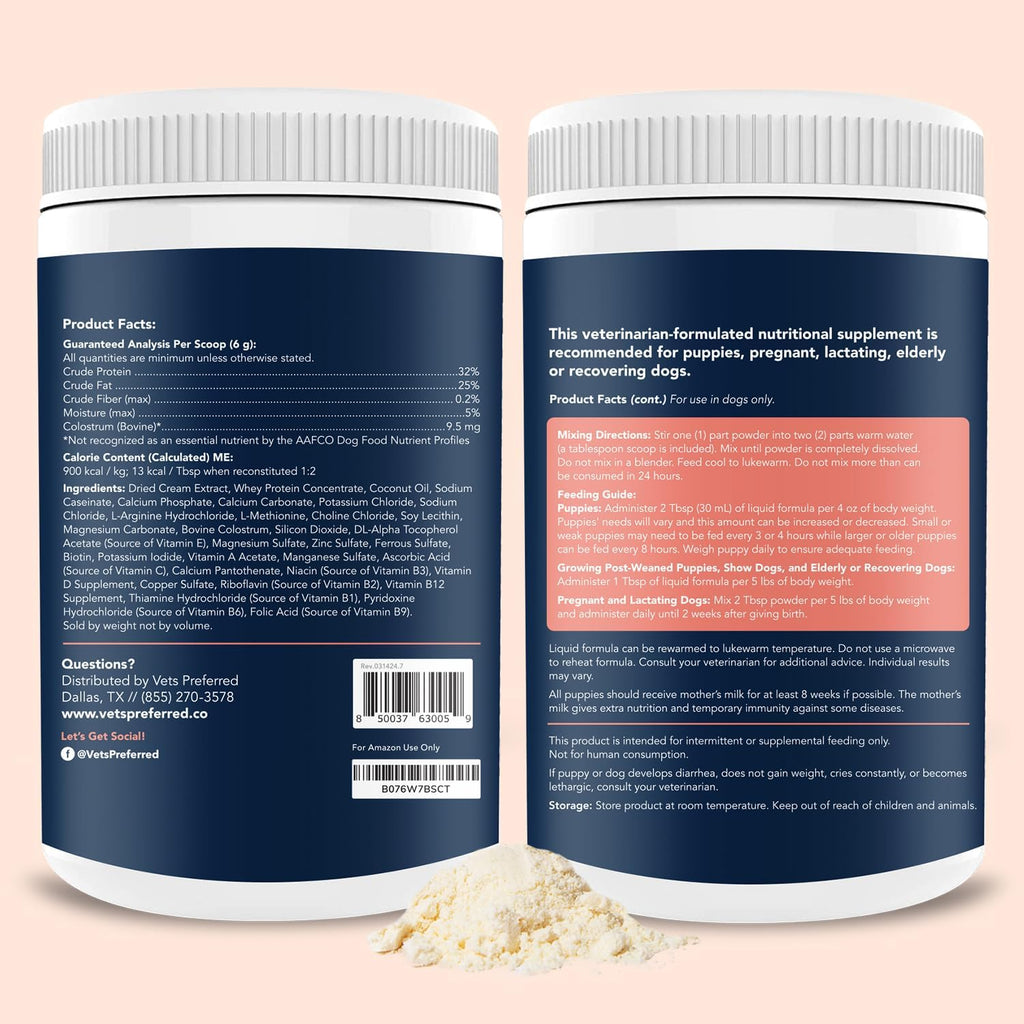 Puppy Milk Replacement Formula Powder Supplement - 12 Oz J410