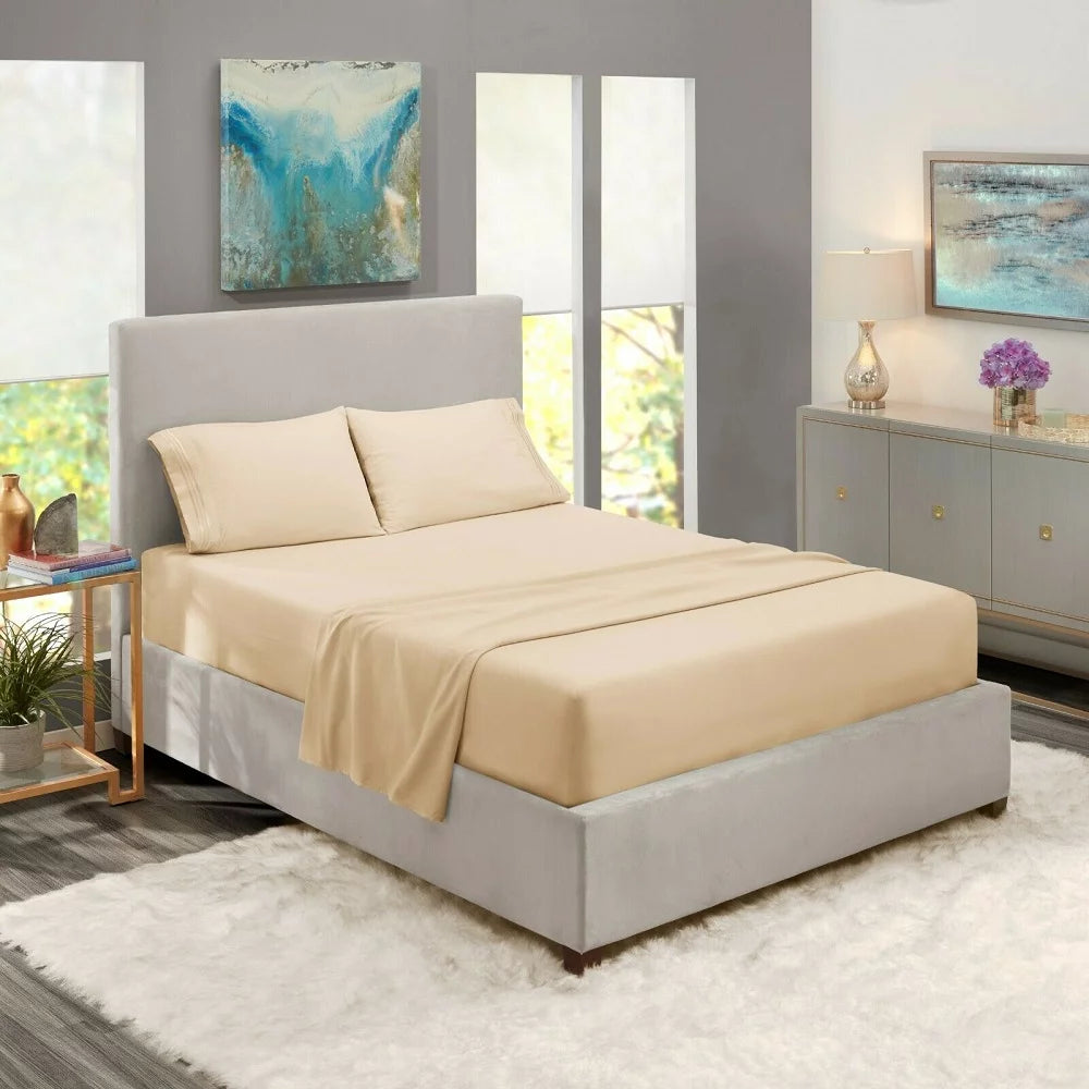 1800 Thread Count 4 Piece Deep Pocket California King Size Sheet Set G803