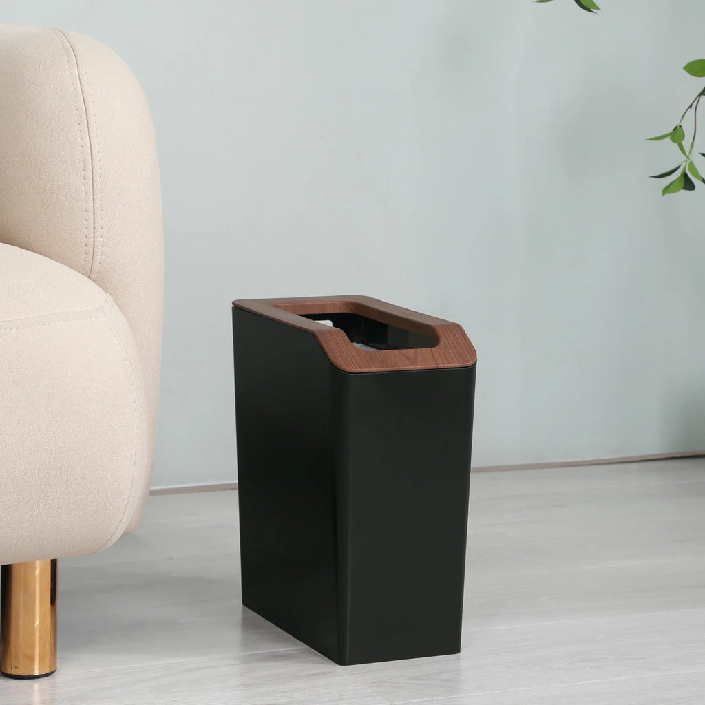 Green 2 Pack Slim Plastic Trash Can with Open Top I435