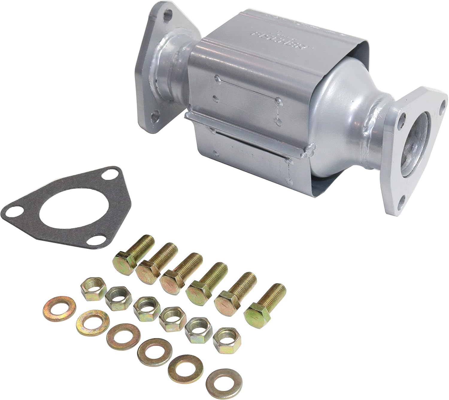 Rear Catalytic Converter with Flat Gaskets and Heat Shields W394