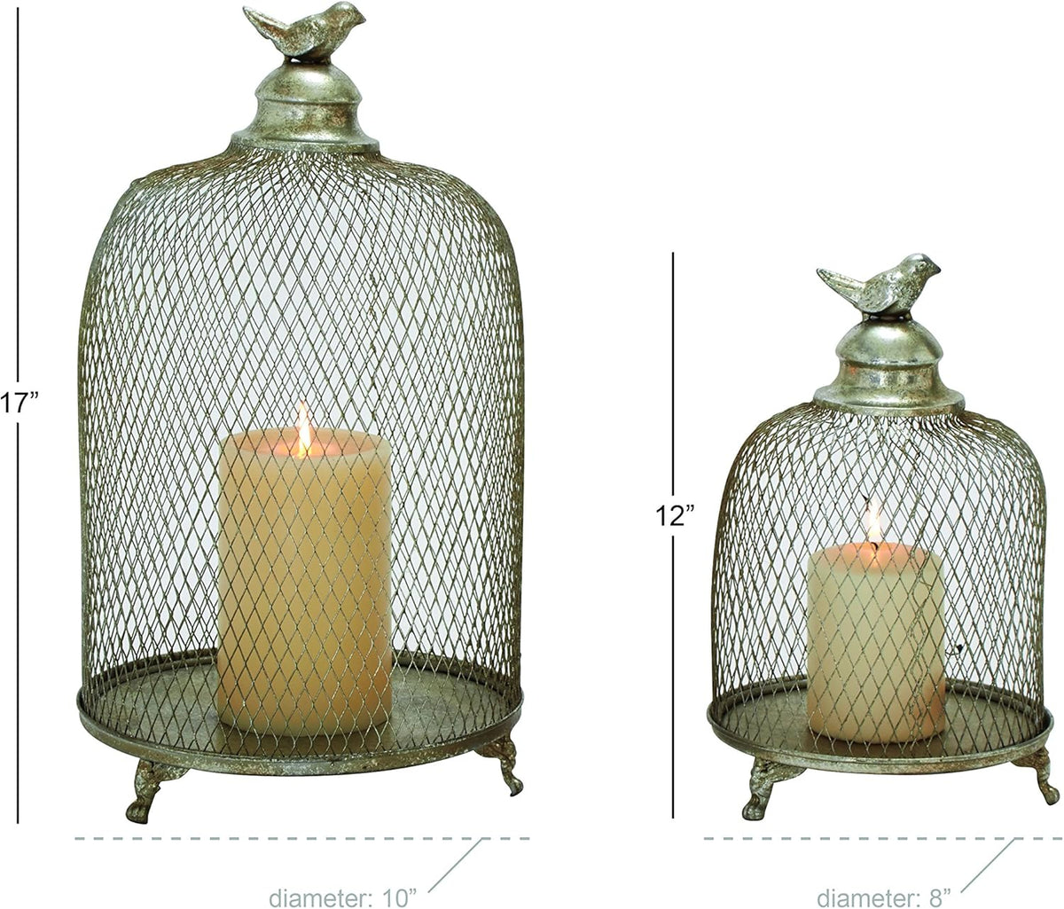 Metal Candle Lantern Set of 2 X983522