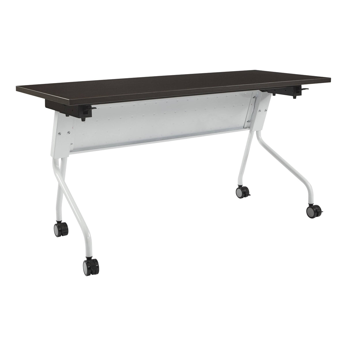Espresso Flip-Top Training Table 60 x 24 with White Frame W431450
