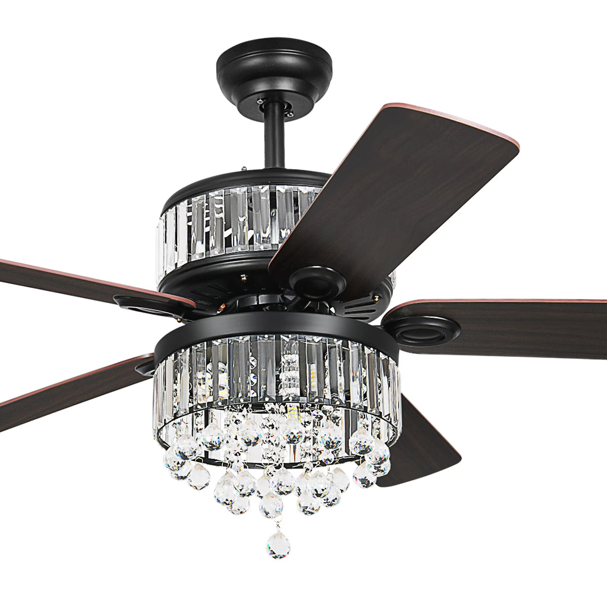 Black Crystal Ceiling Fan with Remote G4495