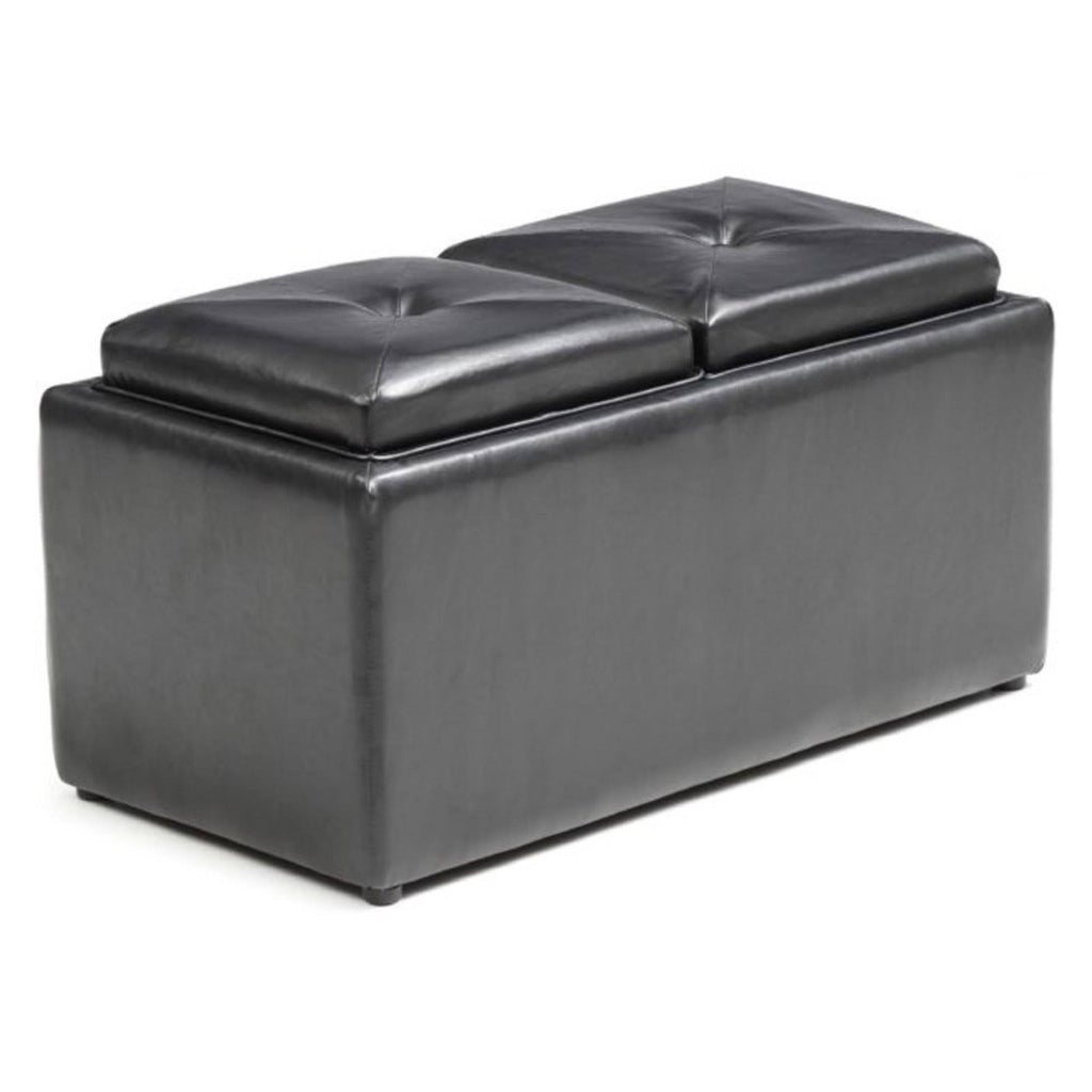 Black Ottoman with Flip Over Tray R340196