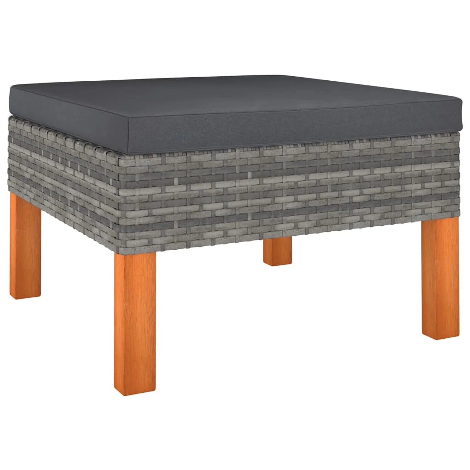 12 Piece Poly Rattan Garden Set with Cushions Gray V2398