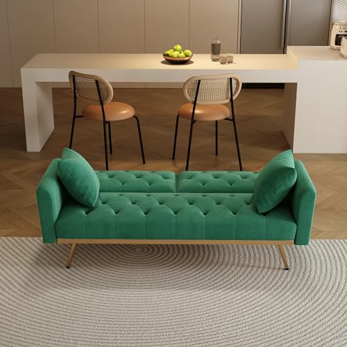 Green Velvet Convertible Sofa Bed H433