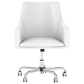 White Leather Box Chair A960220