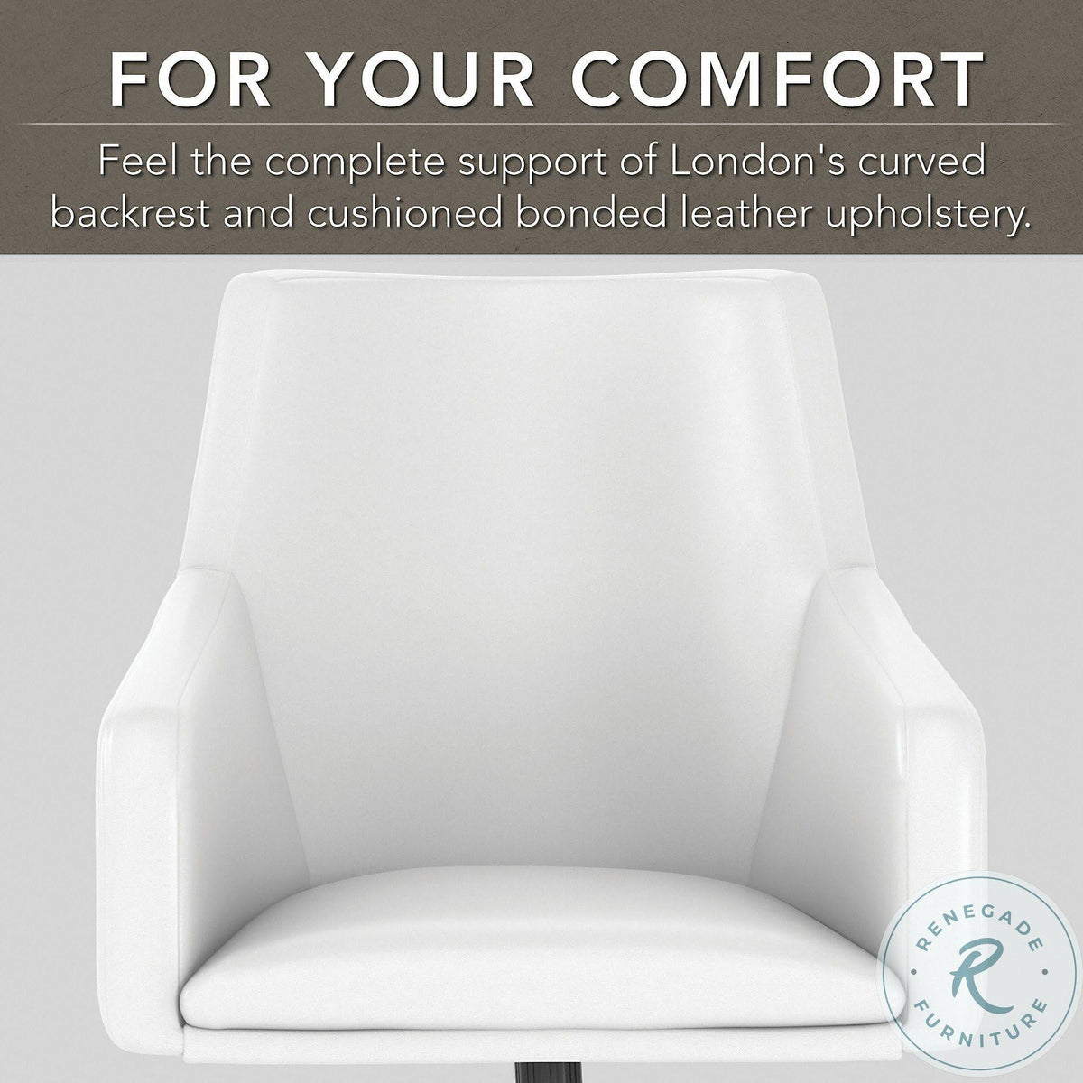 White Leather Box Chair A960220