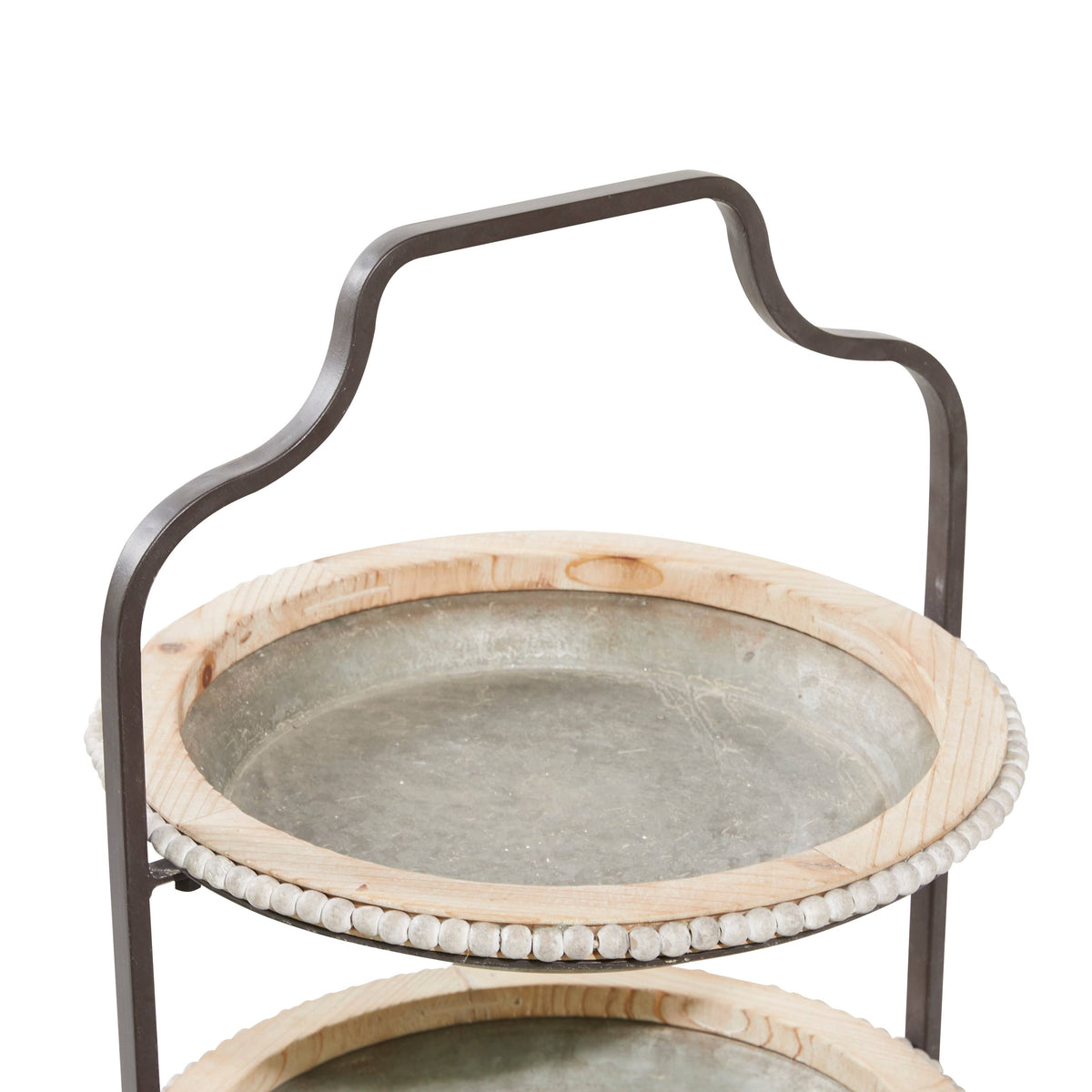 Grey Metal Farmhouse Tiered Server L2162