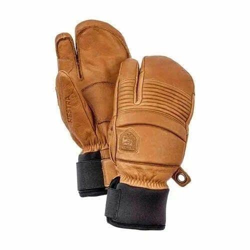 Black 3-Finger Leather Gloves R204