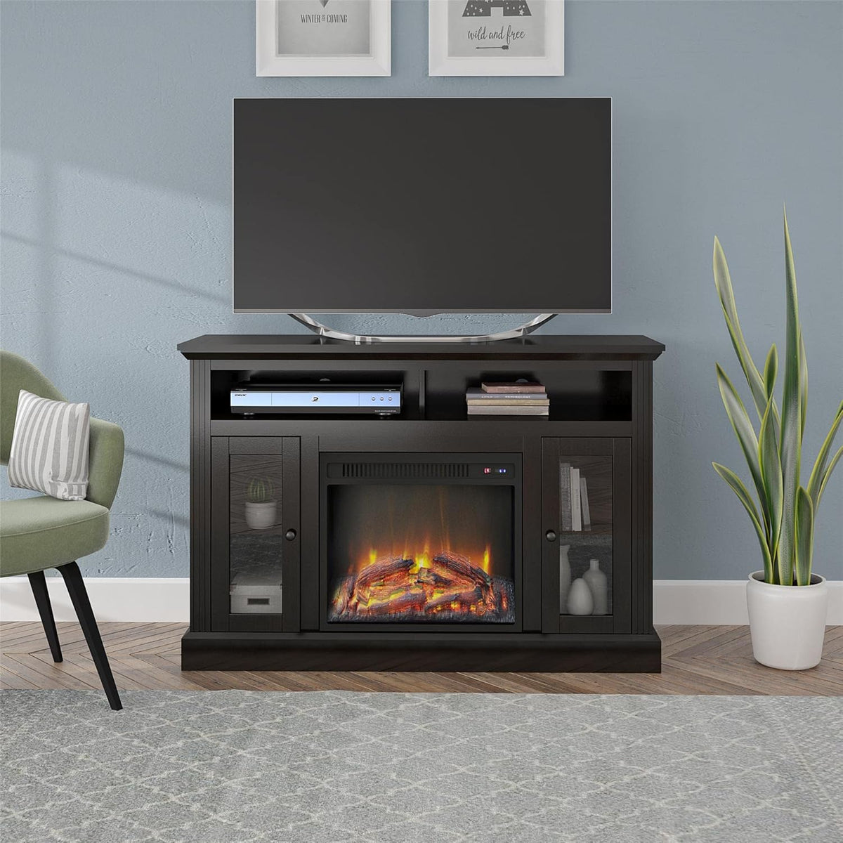 Espresso Electric Fireplace TV Console Z5014