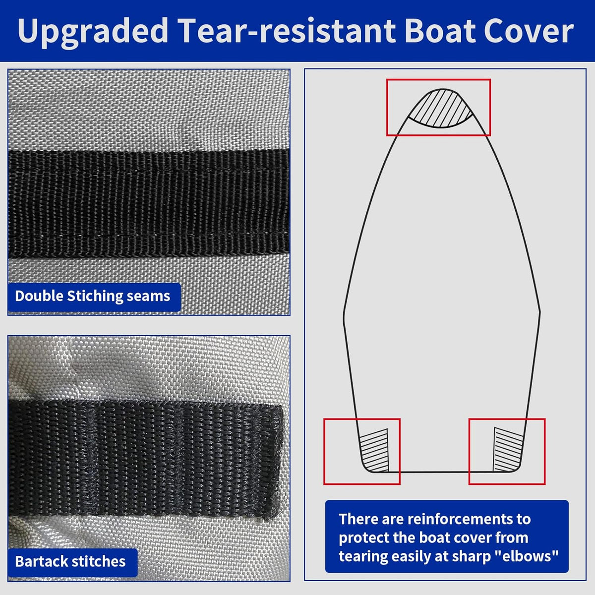 100% Waterproof 800D Marine Grade Polyester Canvas Bass Boat Cover K6620