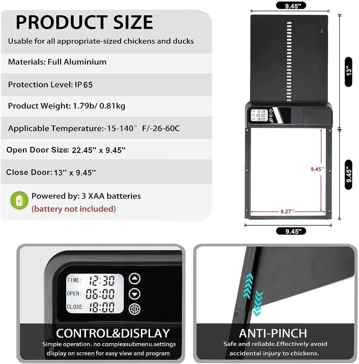 Automatic Chicken Coop Door with Timer R685