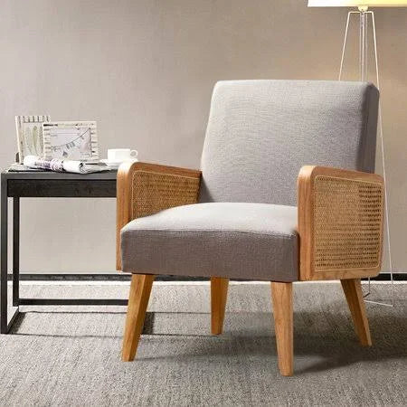 Pewter Cane Accent Arm Chair Z8271