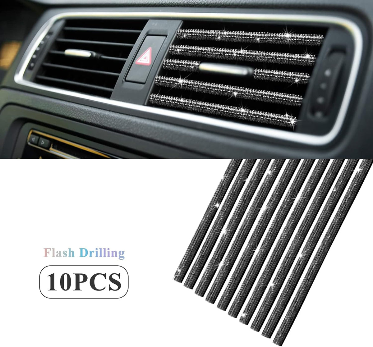 10 Pieces Bling Car Vent Outlet Trim Decoration Strip C459481