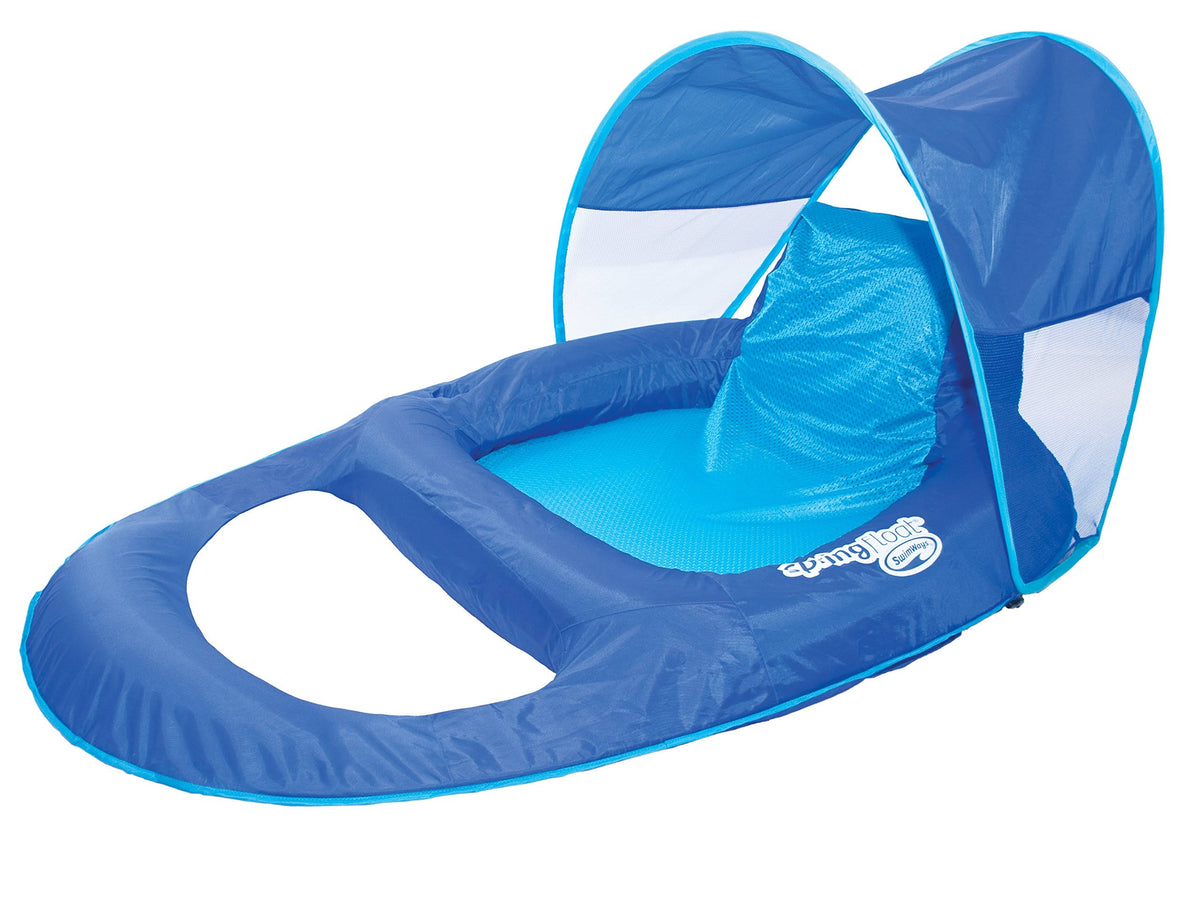 Spring Float Recliner Pool Lounger with Canopy H517998