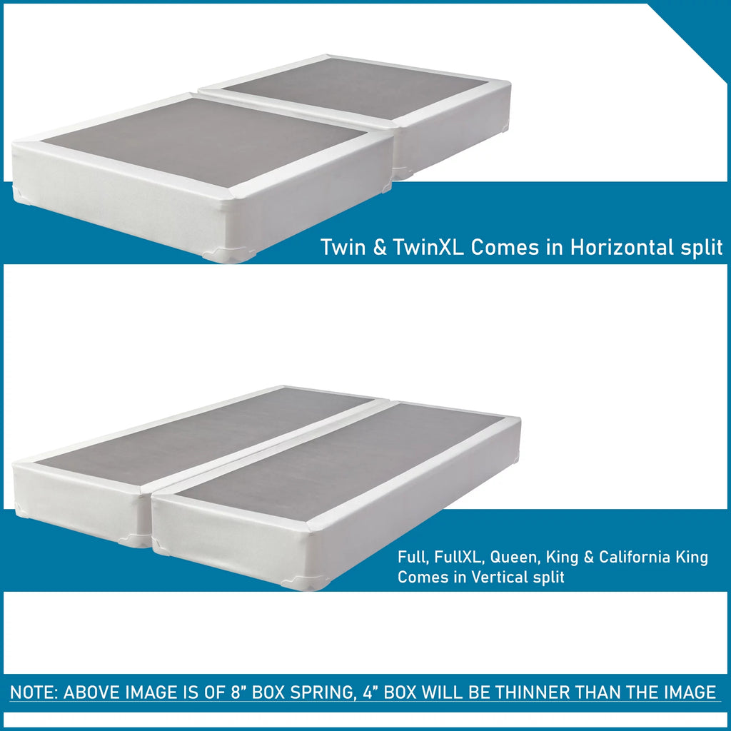 Twin White Wood Box Spring N81905