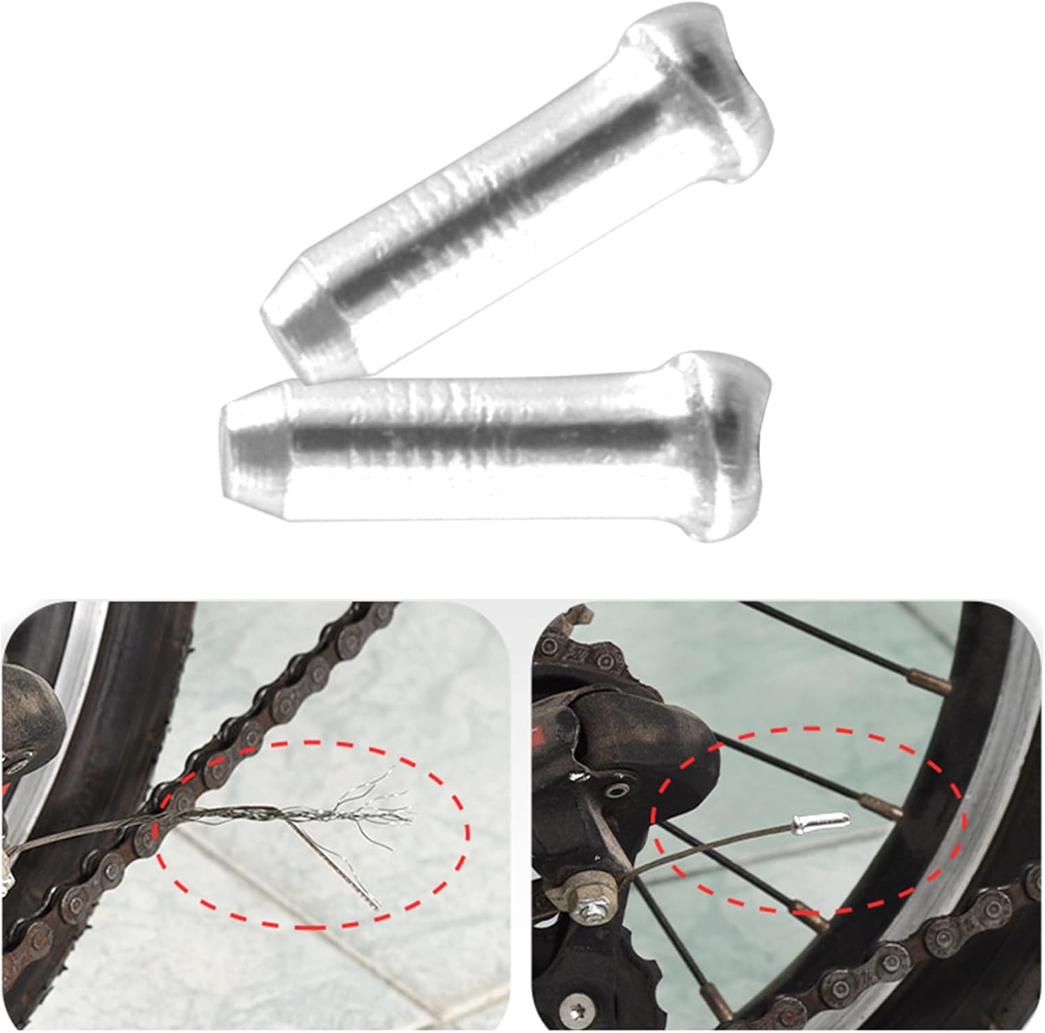 100 Pcs Aluminum Alloy Brake Cable End Caps K55432
