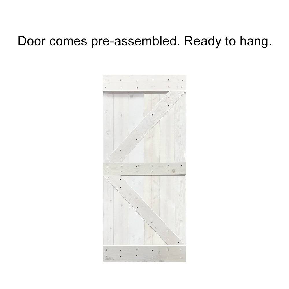 Espresso Stained Wood Interior Sliding Barn Door with Hardware Kit N347