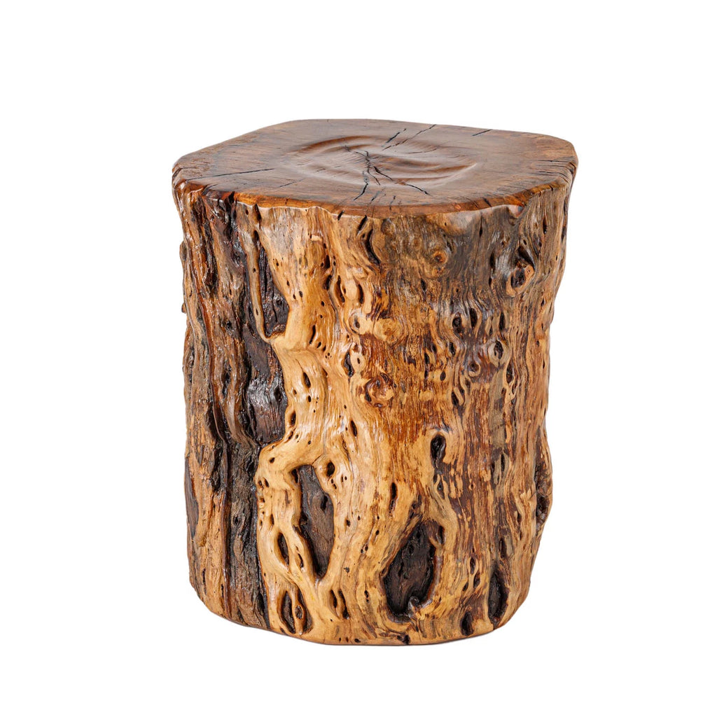 Natural Tree Trunk Stump Stool with Live Edge Solid Wood Plant Stand I170124