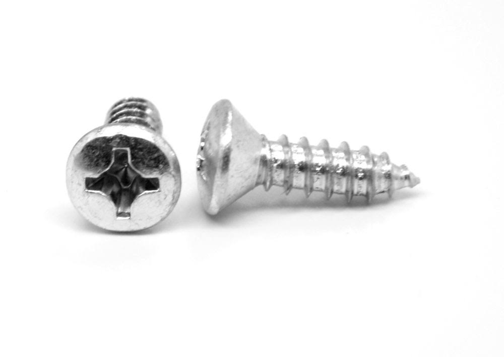 1/4-14 x 1 1/2 Phillips Oval Head Type AB Stainless Steel 18-8 Sheet Metal Screw Pk 1000 C6337
