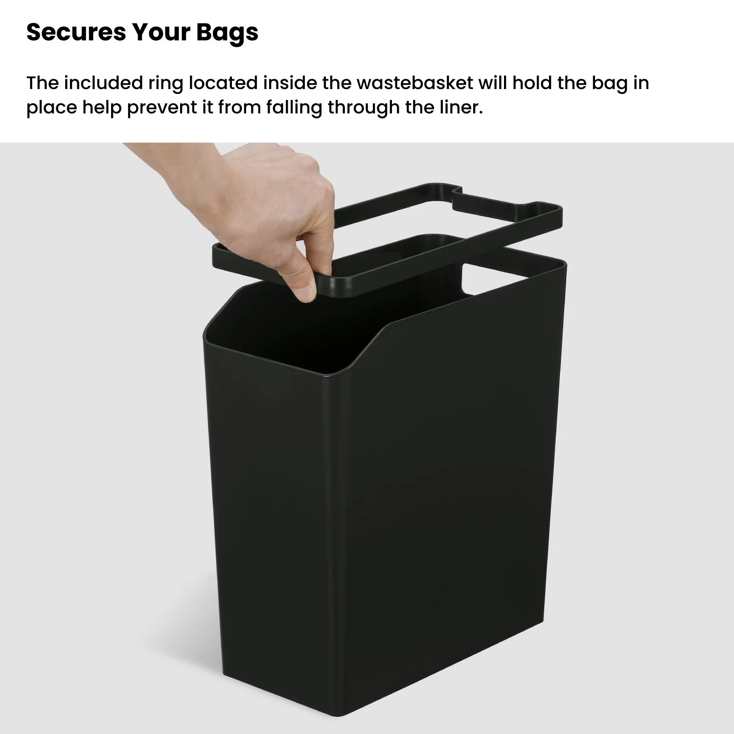 Green 2 Pack Slim Plastic Trash Can with Open Top I435