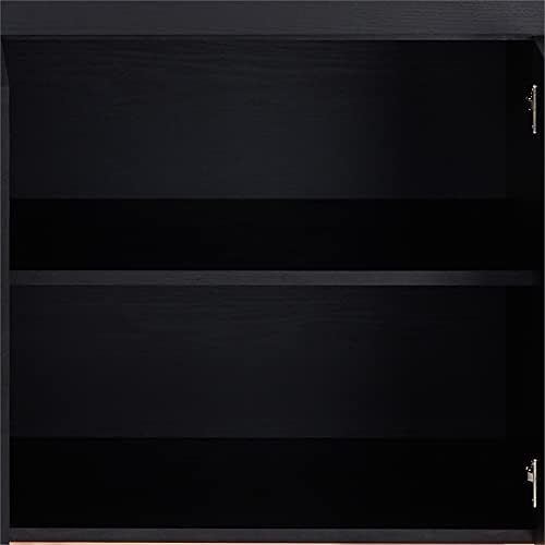 Black and Chrome Wood 2-Drawer Buffet Server D569895