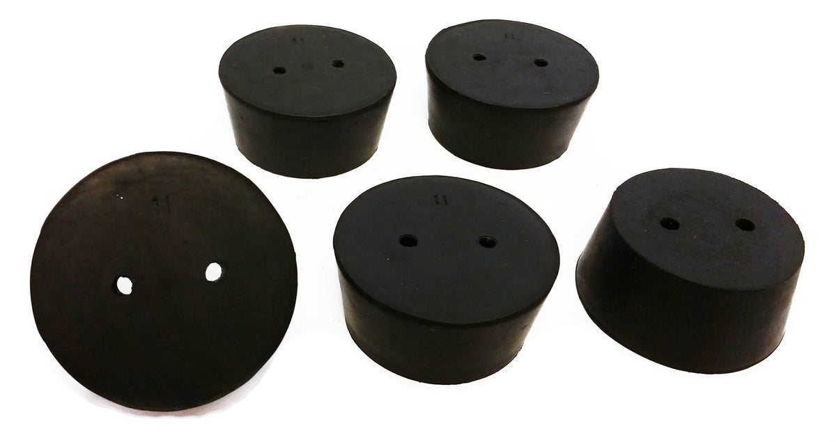 Rubber Stoppers, Size 11, 2-Hole, 10-Pound Case S51785