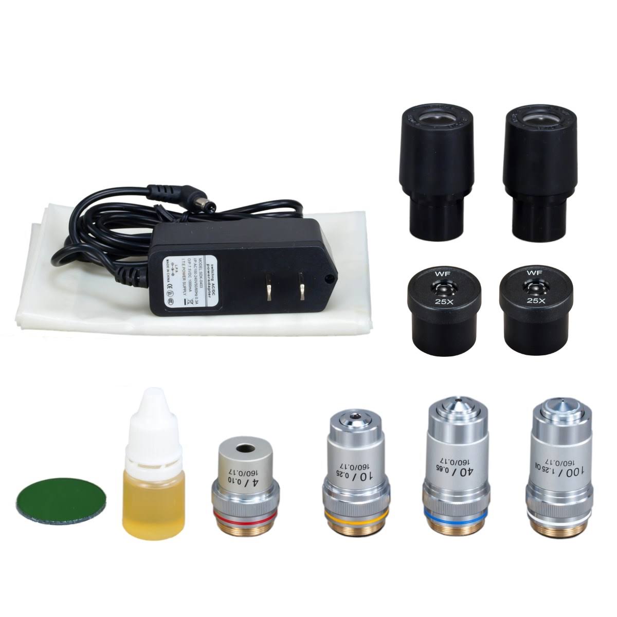 40X-2500X Lab Binocular Biological Compound LED Microscope with Vinyl Carrying Case R1589