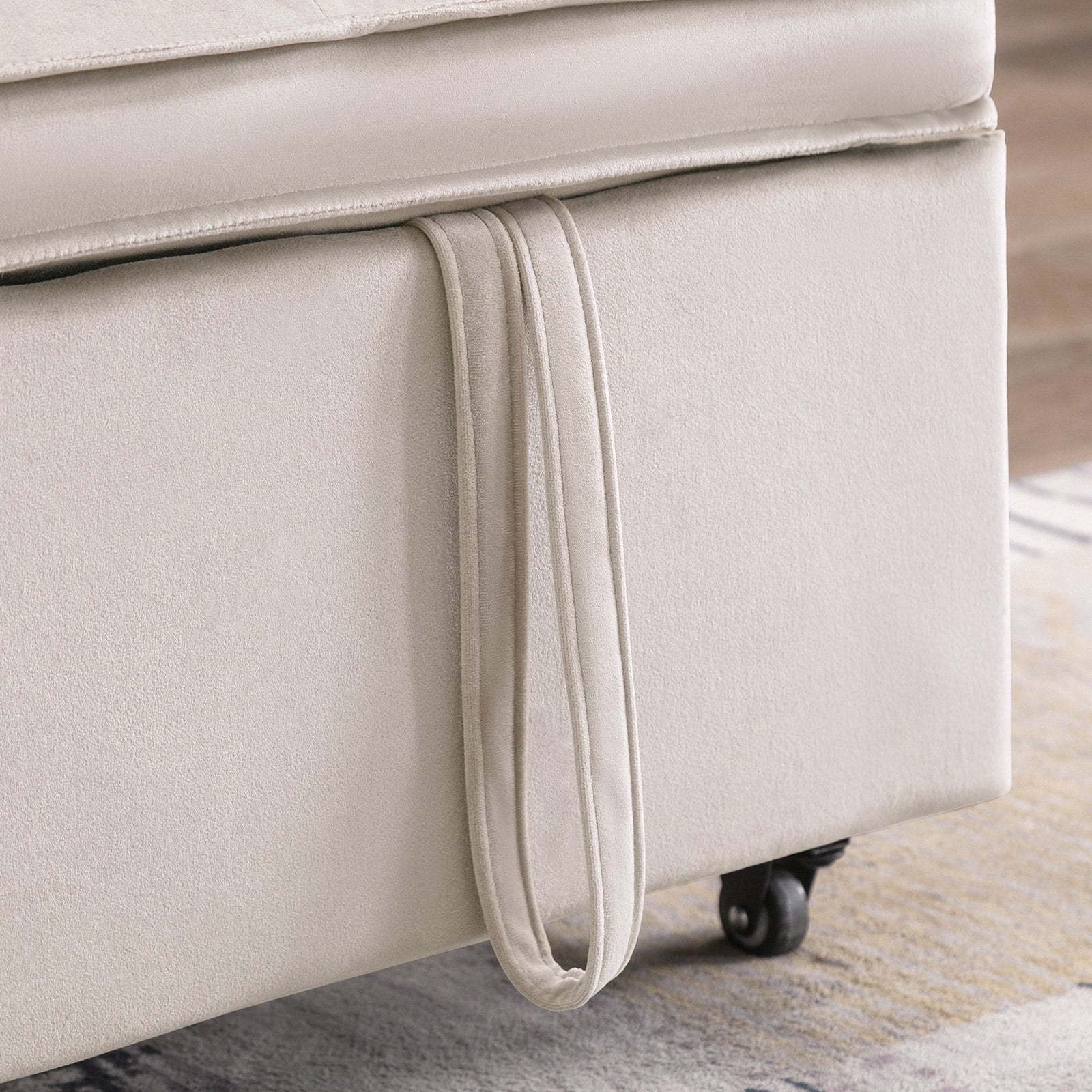 Beige Convertible Sofa Bed Loveseat A75064