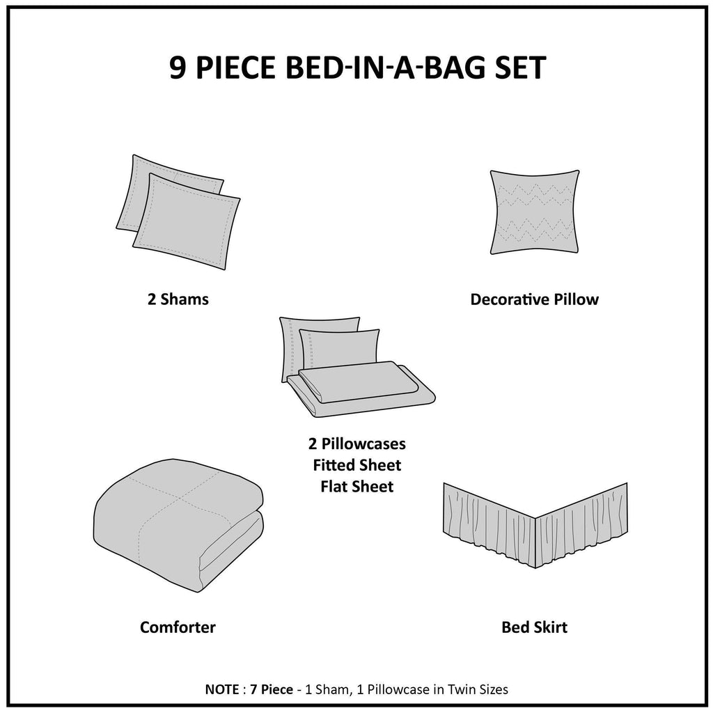 Coral Cal King Comforter Set N766