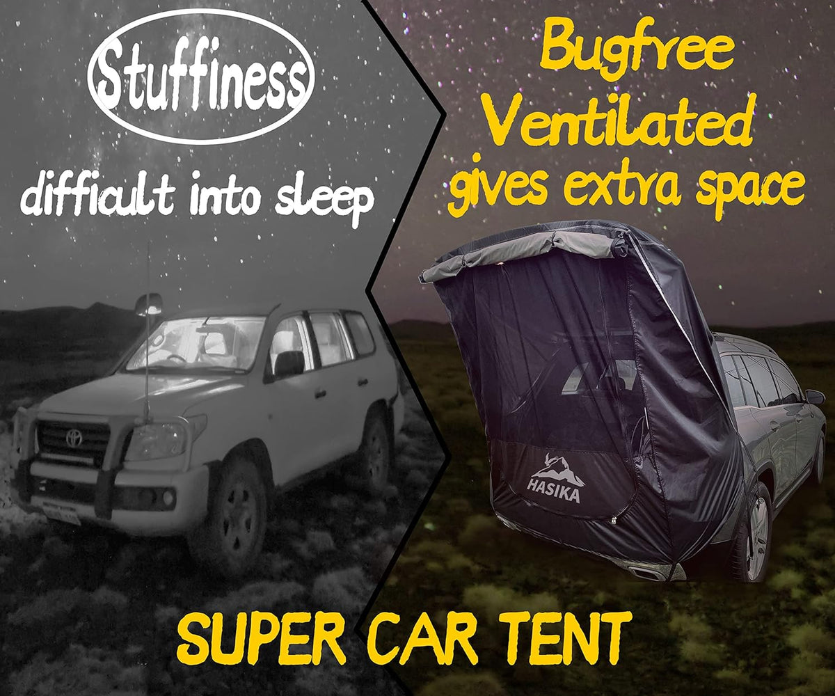 Black Waterproof 3000MM Tailgate Shade Awning Tent G45452