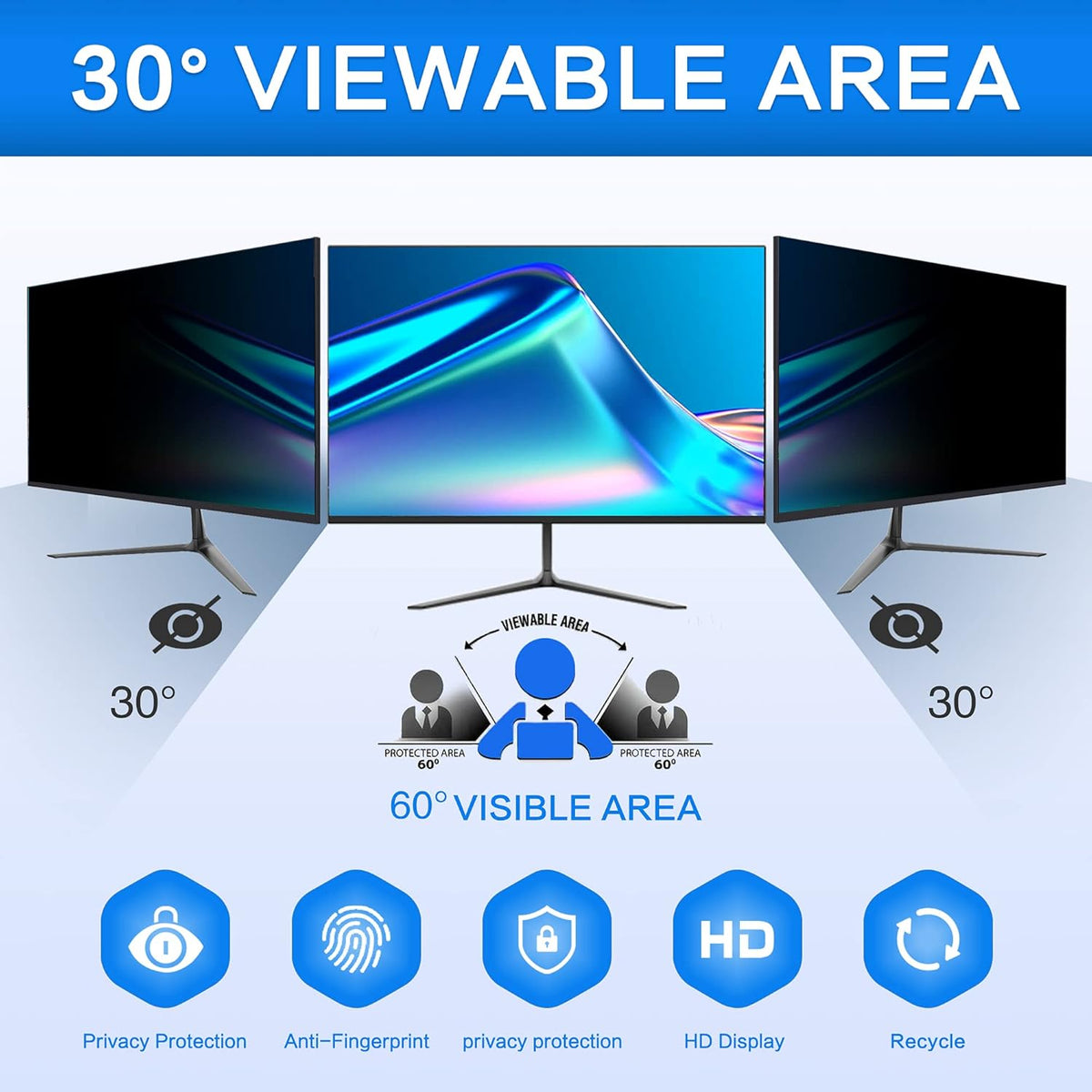 27 Privacy Screen Filter for 16:9 Widescreen Monitor, Pack of 2 L2189