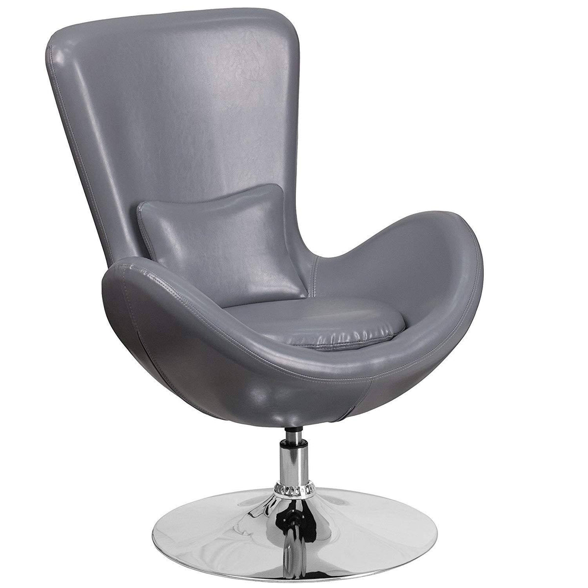 Gray Leather Side Reception Chair Q78329