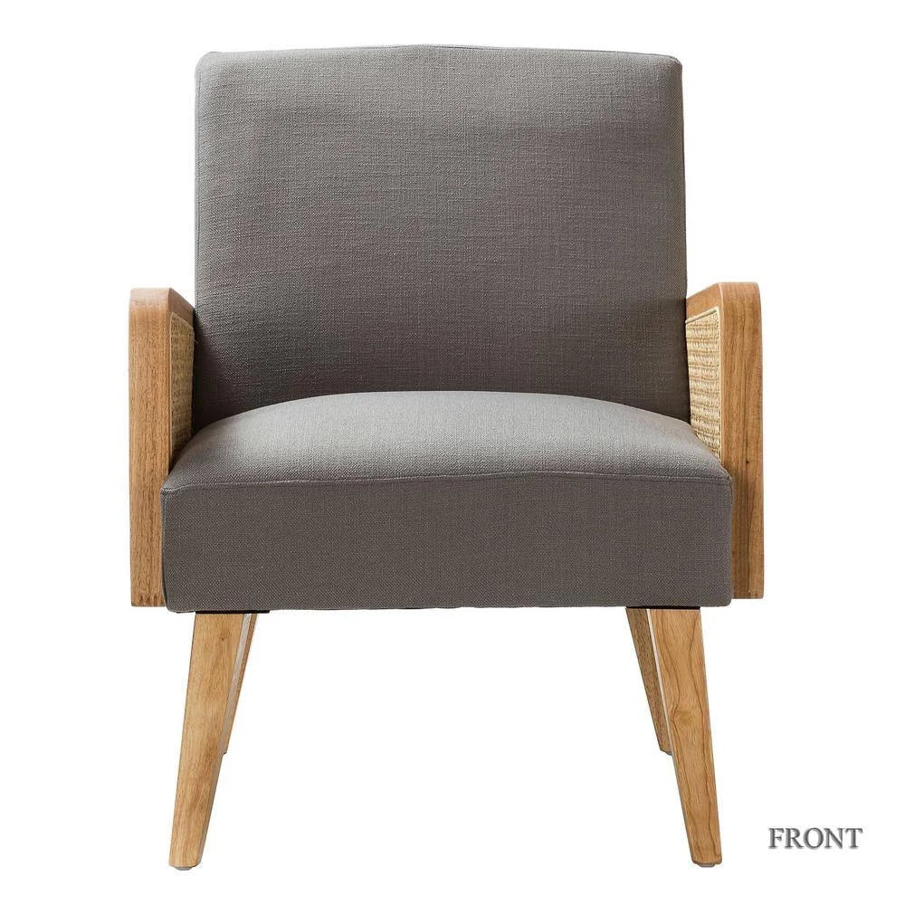 Pewter Cane Accent Arm Chair Z8271