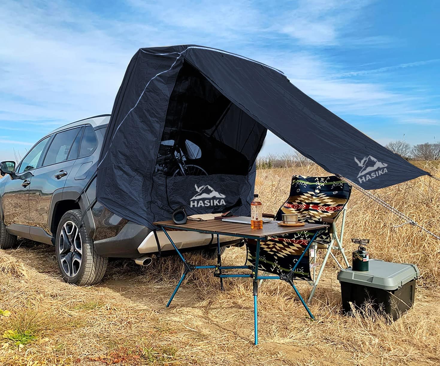 Black Waterproof 3000MM Tailgate Shade Awning Tent G45452