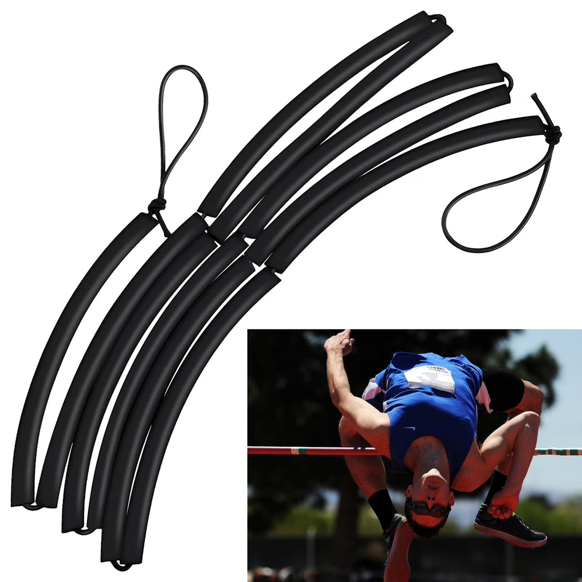 High Jump Training Equipment Bungee Elastic Crossbar Foam Track rope G87509