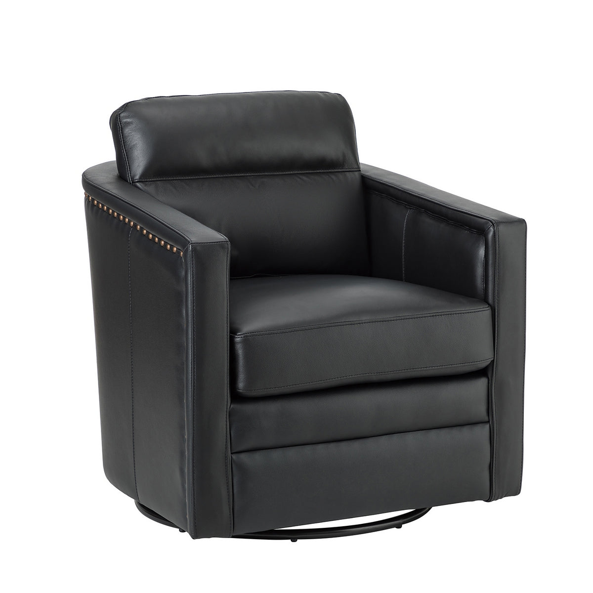 Genuine Leather Swivel Chair with Arms Z205985