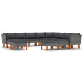 12 Piece Poly Rattan Garden Set with Cushions Gray V2398