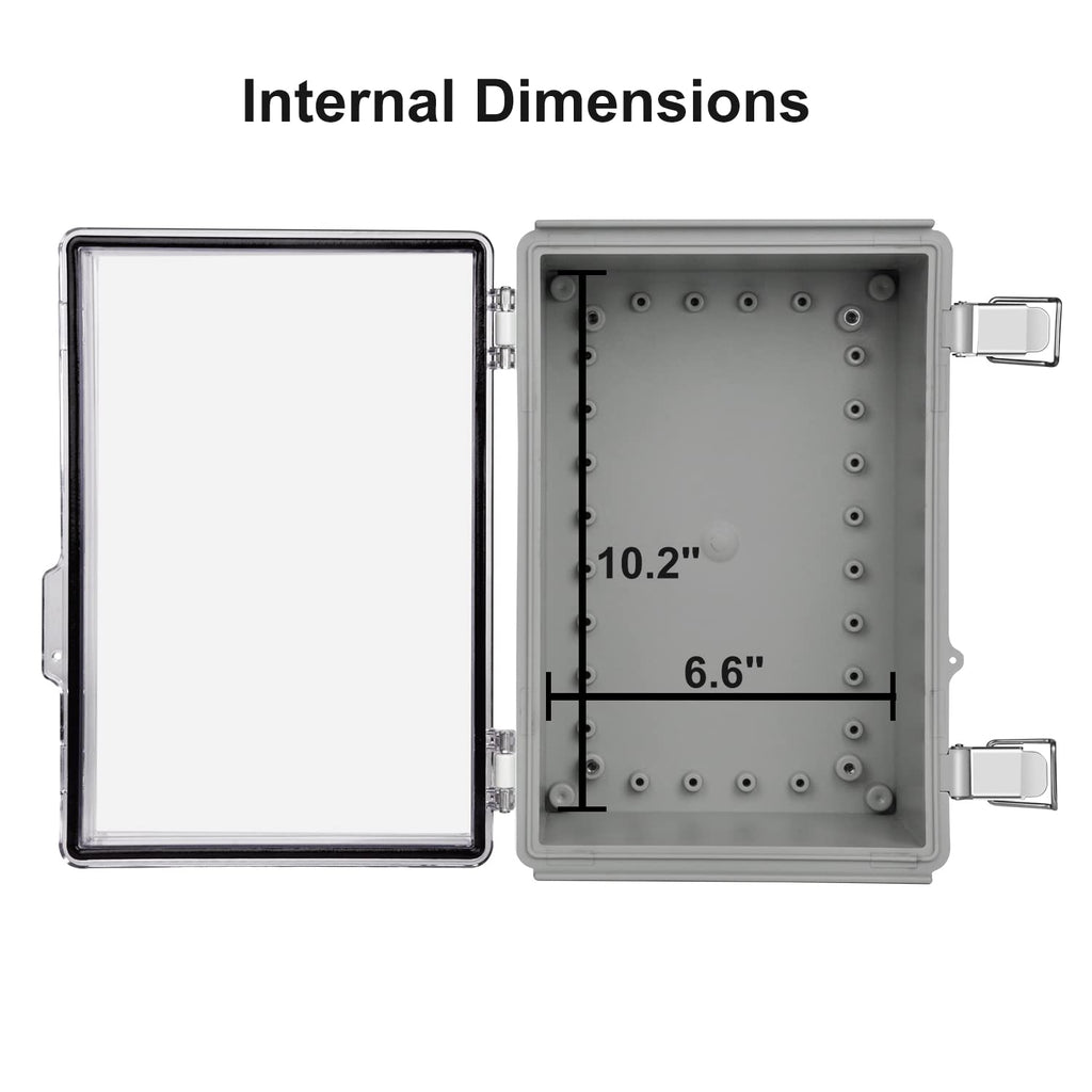 Waterproof Hinged Clear Cover ABS Plastic Junction Box, Pack of 2 L69865