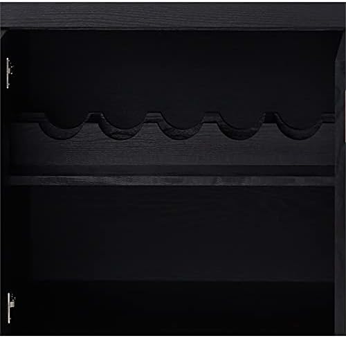 Black and Chrome Wood 2-Drawer Buffet Server D569895